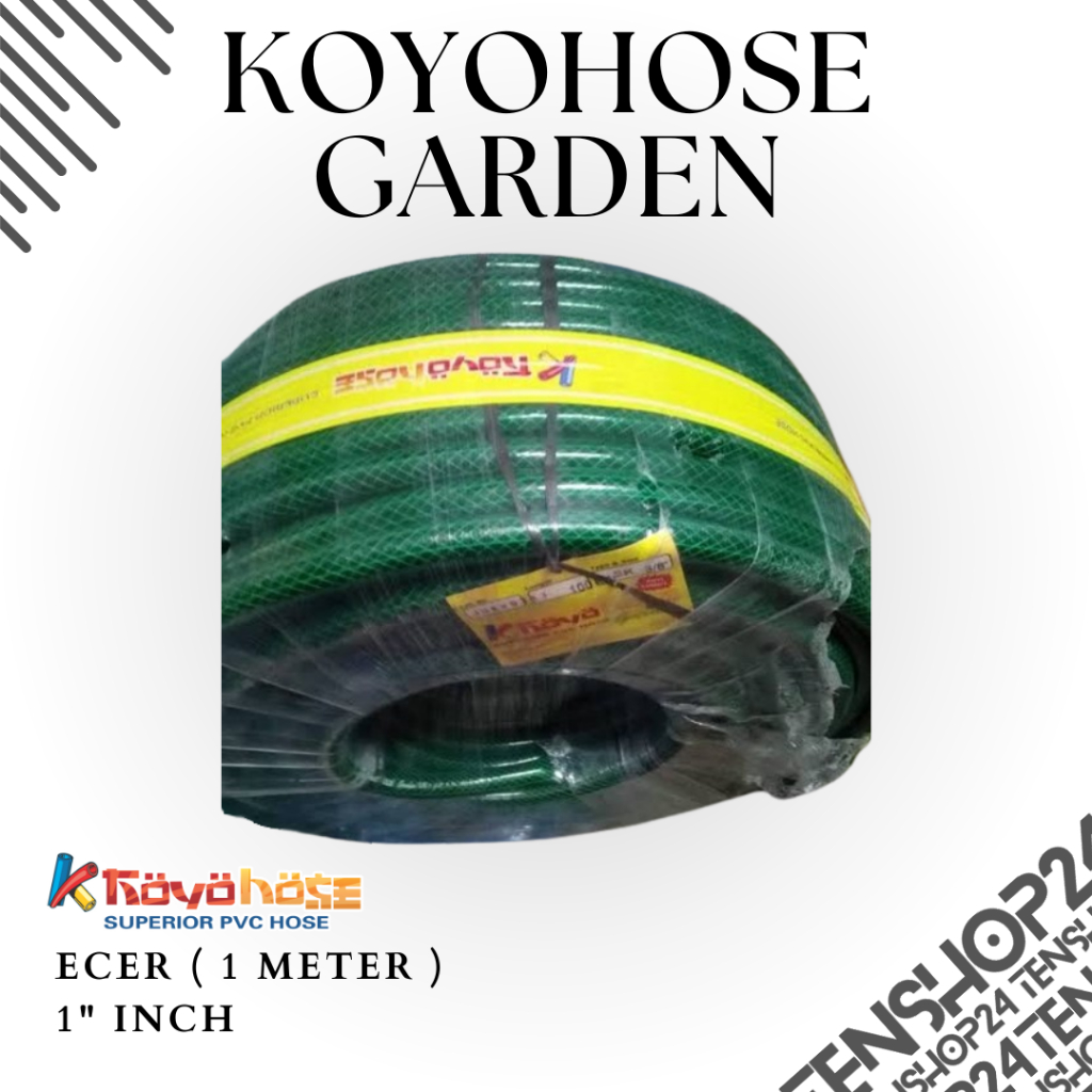 Selang Air Anti lumut Serat Benang Hijau 1" inch Merk KoyoHose Eceran ( Harga Per Meter ) Lentur, Te