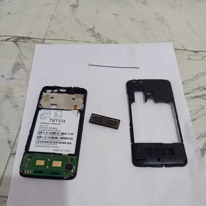 Sukucadang himax y12 tatakan lcd himax y12 tulangan himax y12 buzzer himax y12 kabel antena himax y1
