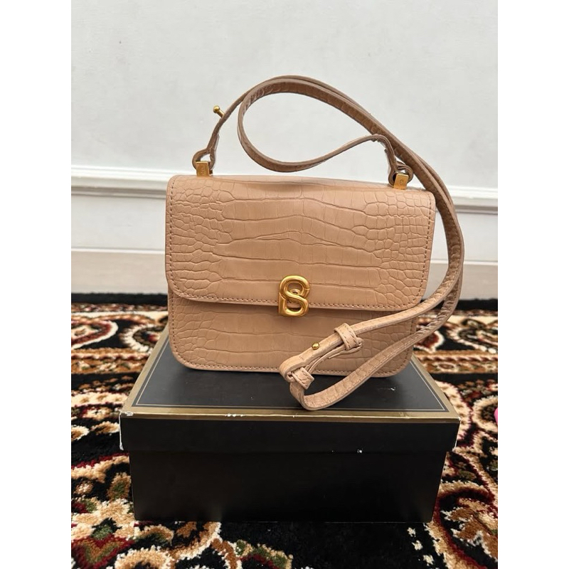 Preloved Buttonscarves Bag Small Beige