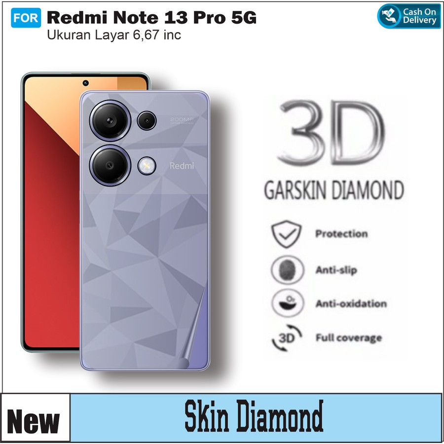 SCREEN BACK XIAOMI NOTE 14 / 13 / 12 / 11 / 10 / 9 / 8 ANTI GORES SKIN DIAMOND ANTI JAMUR / BARET PE