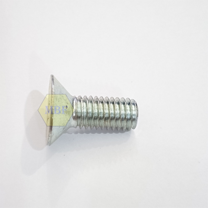 M4 x 40 Baut JF Kepala Obeng + Rata Flat Head Galvanis 4x40