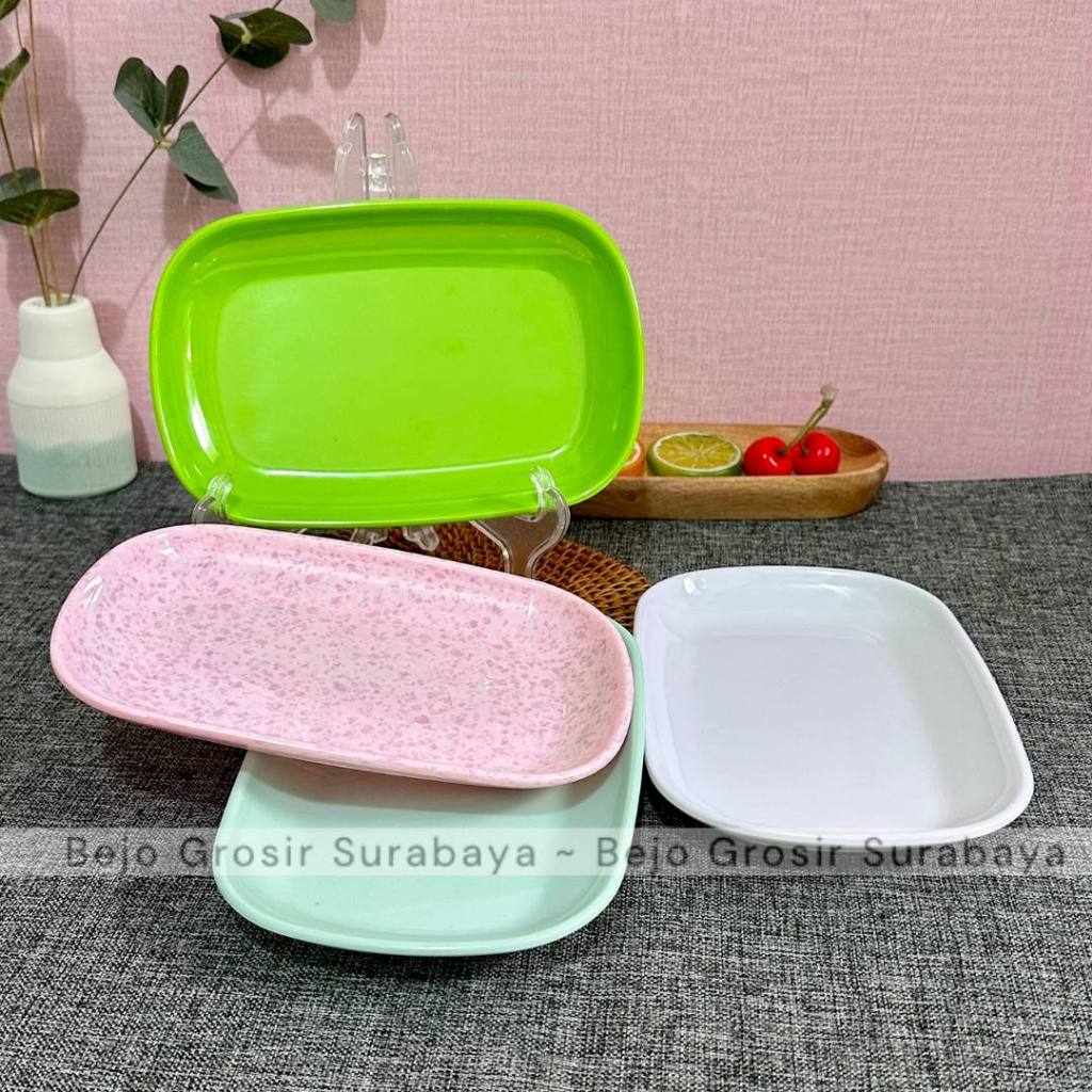 Piring Saji Melamin 7 inch (17,5cm) 8 inch (20cm) Piring Dimsum Piring Sushi Piring Persegi Panjang