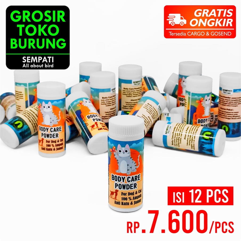 SEMPATI GROSIR BEDAK KUCING BODY CARE PARFUM KUCING POWDER OBAT ANTI KUTU SCABIES PENGHALUS PELEBAT