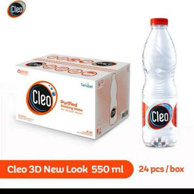 

Cleo air murni Botol 550ml 1dus isi 24 botol