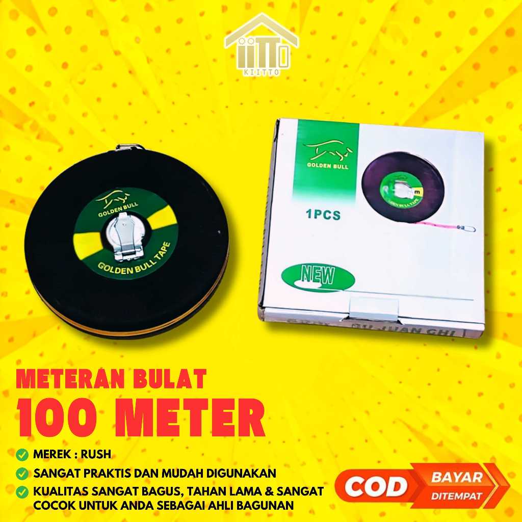 METERAN BULAT 30 METER 50 METER 100 METER / METERAN KULIT ROLL PUTAR 30M 50M 100M / METERAN KAIN BUL