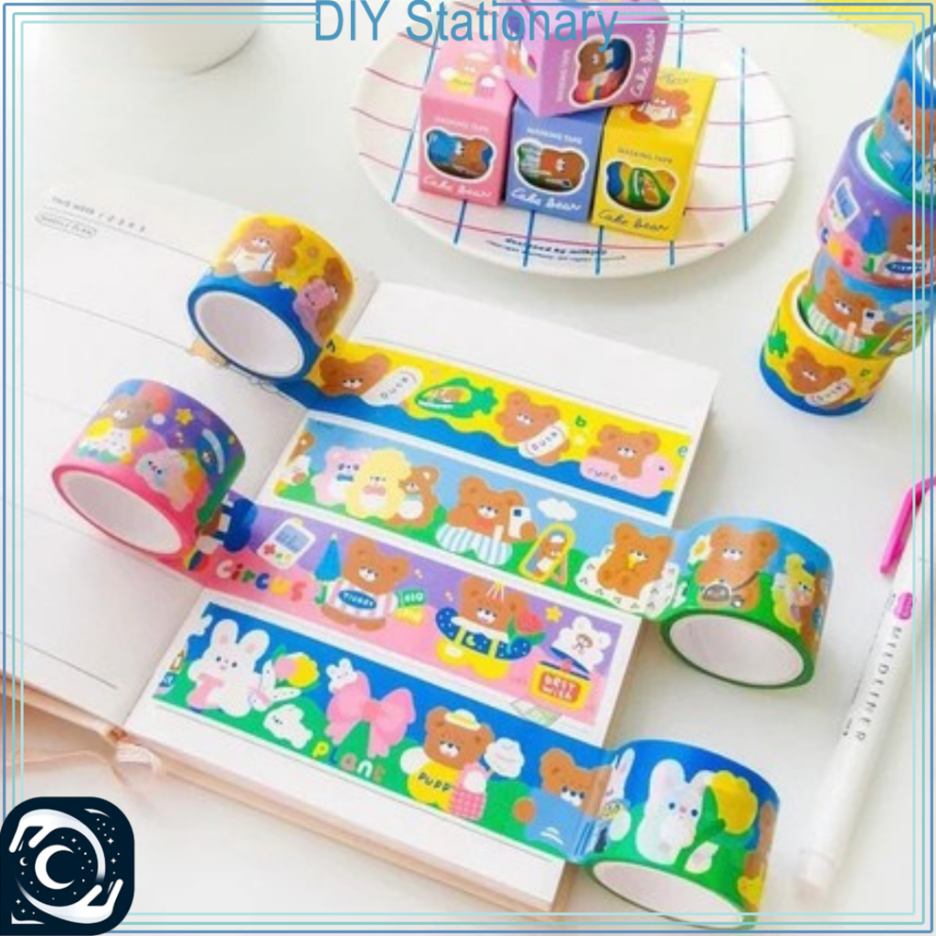 

Washi Tape Milkjoy Cute Sticker 1 Pc Dekorasi Buku Diary Photocard Masking Tape Cake Bear