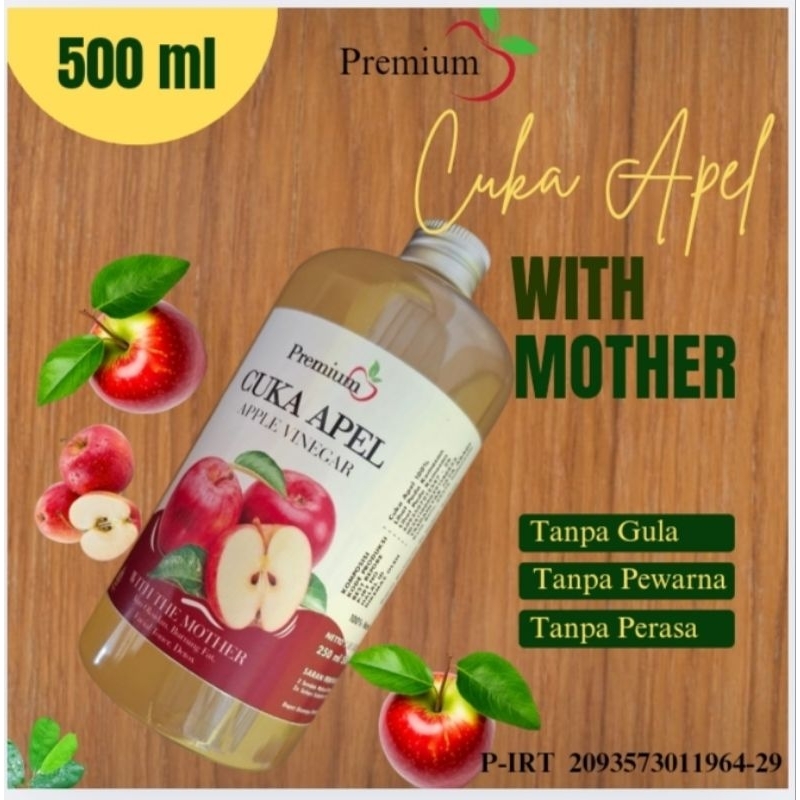 

CUKA APEL PREMIUM ORIGINAL WITH MOTHER KEMASAN 500ML