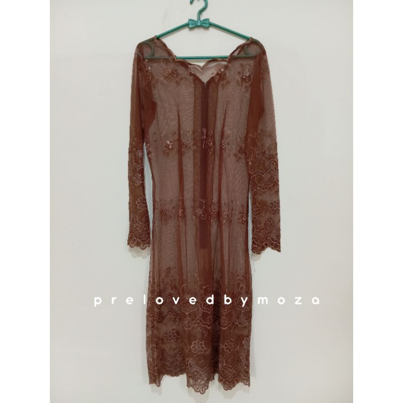 (Preloved) Kebaya Coklat Transparan / Kebaya Coklat / Kebaya Lamaran / Kebaya Wisuda / Kebaya Kondan