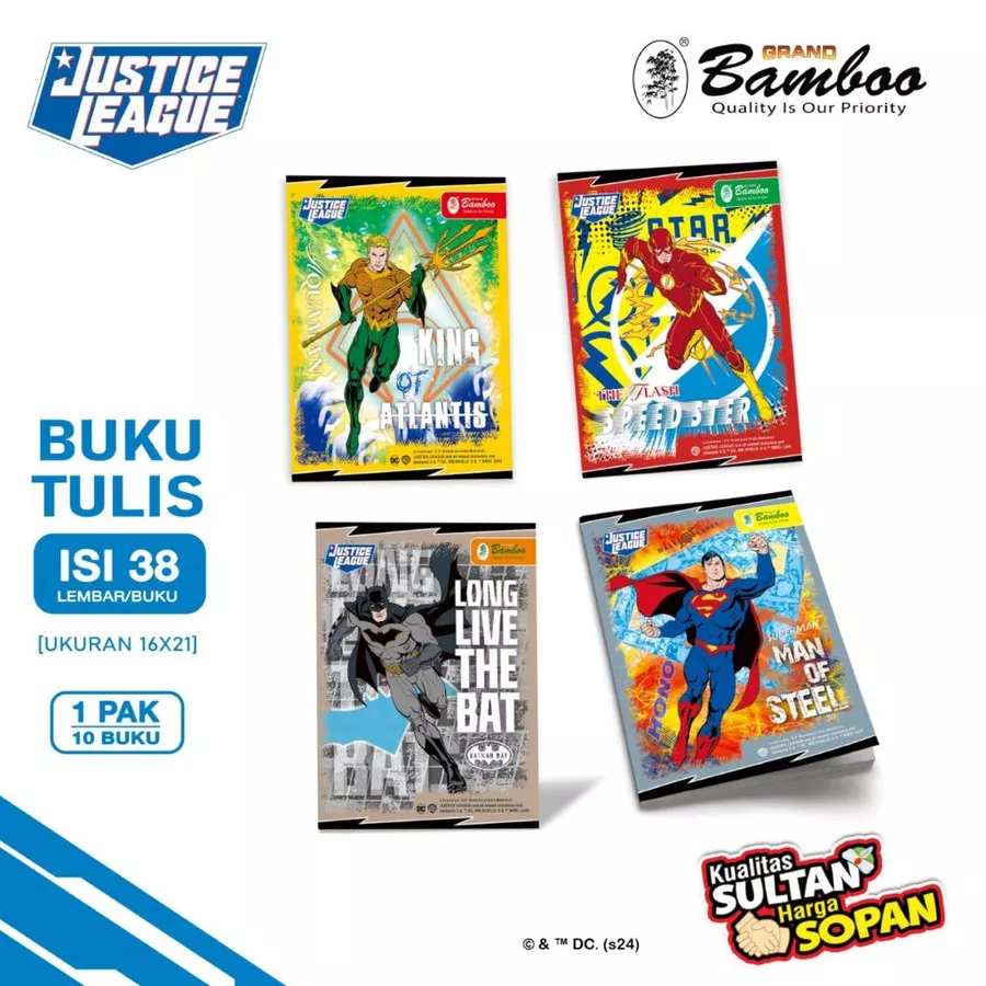 

Bamboo Buku Tulis Kwarto 38 Justice League Series [1 pak/10 buku]
