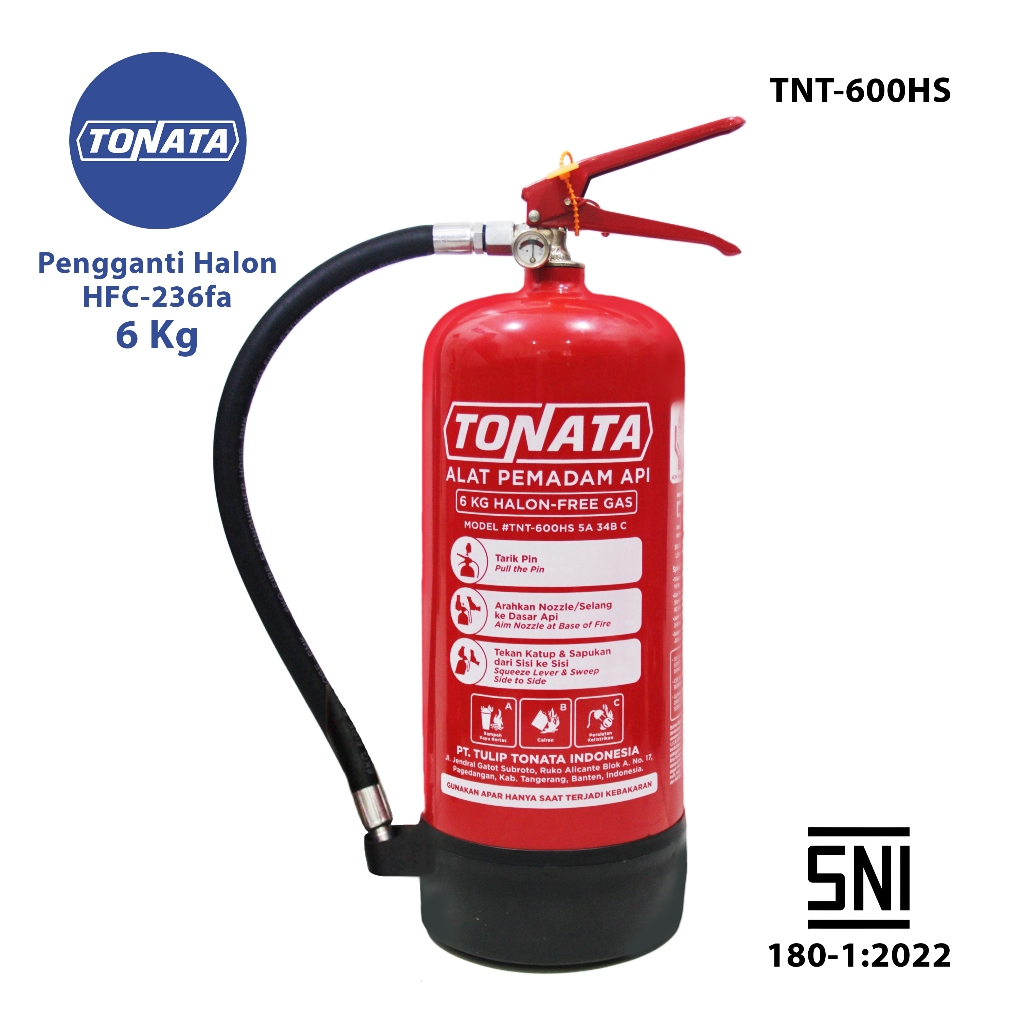Alat Pemadam Api Tonata SNI / APAR Clean Agent HCFC/HFC 6 kg