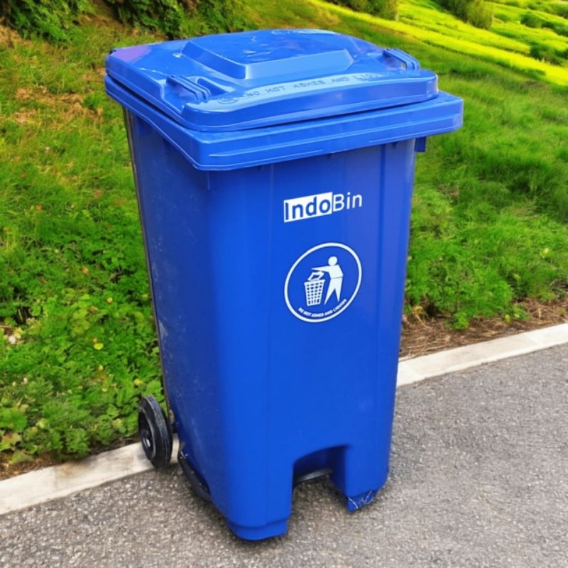tempat sampah plastik injak+roda 120 Liter