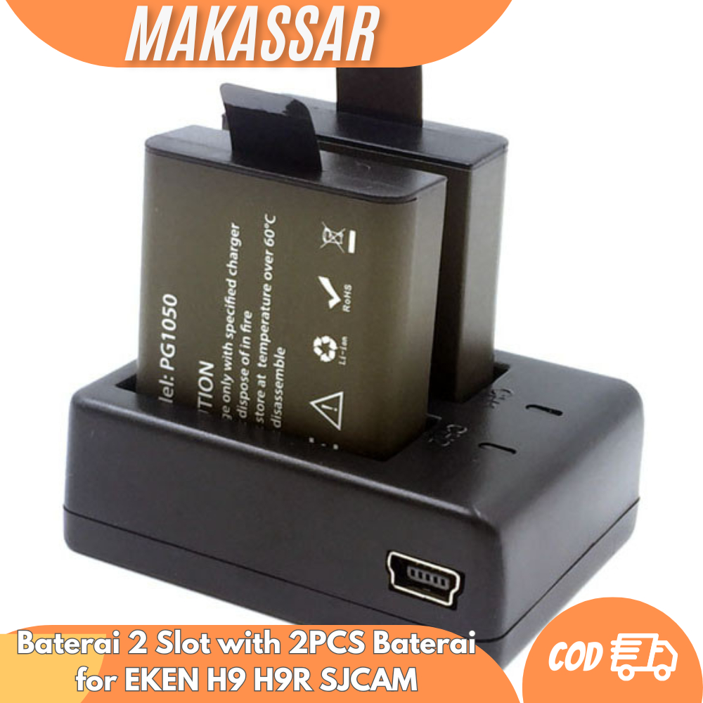 Baterai 2 Slot with 2PCS Baterai for EKEN H9 H9R SJCAM
