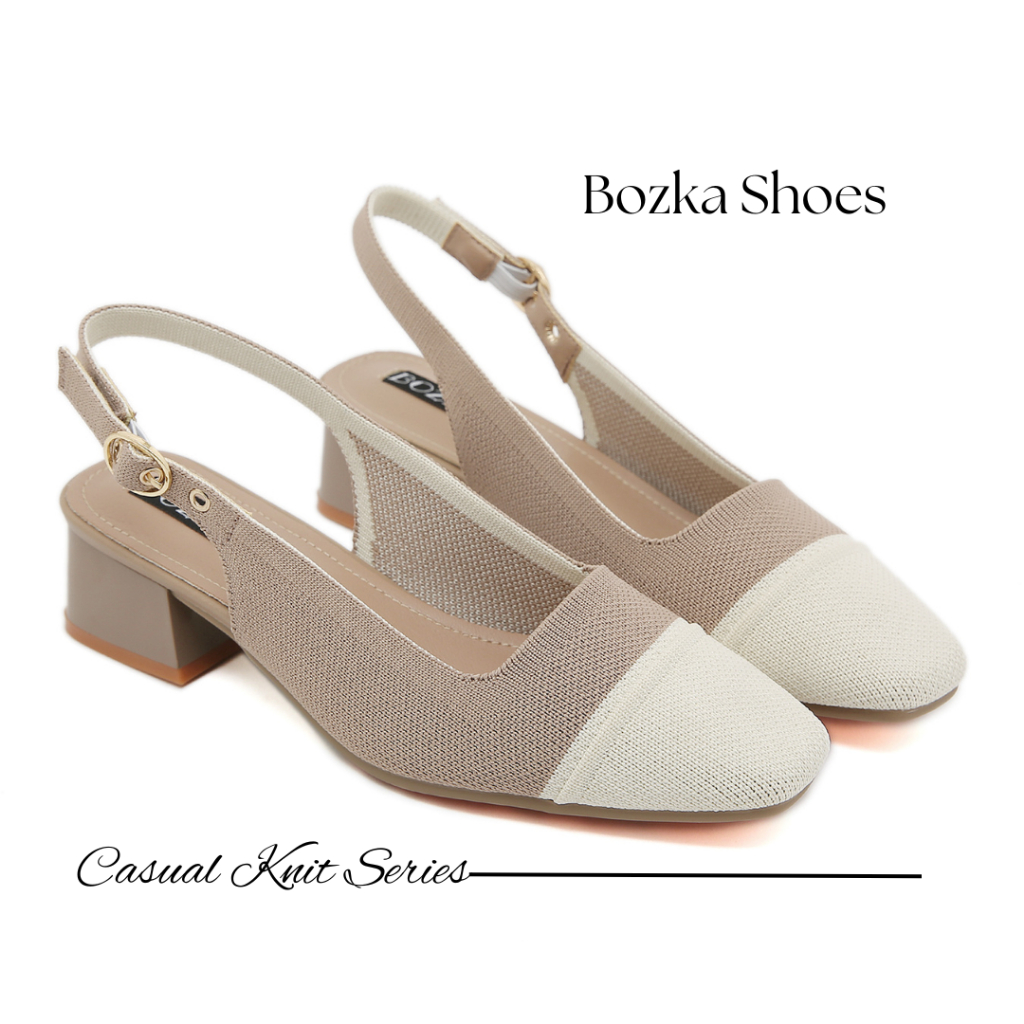 Bozka Sepatu sandal wanita rajut heels 4cm Stellar