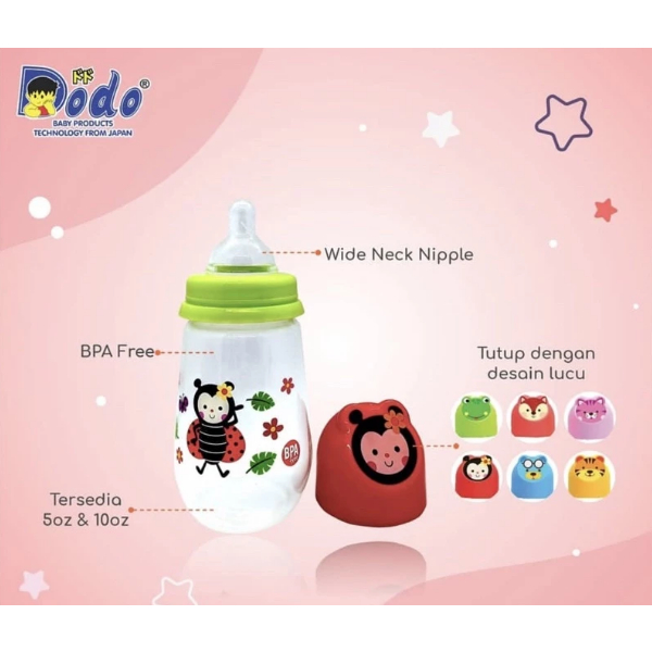 Dodo Botol DBP006 DBP007 150ml & 300ml Wideneck karakter animal botol susu bayi dot bayi