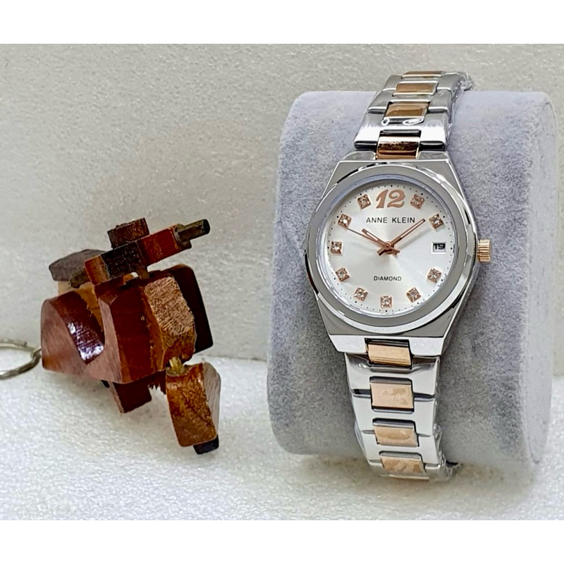 Jam Tangan Wanita Anne Klein 9202 Diamond Tangal Aktif Rantai Steinless
