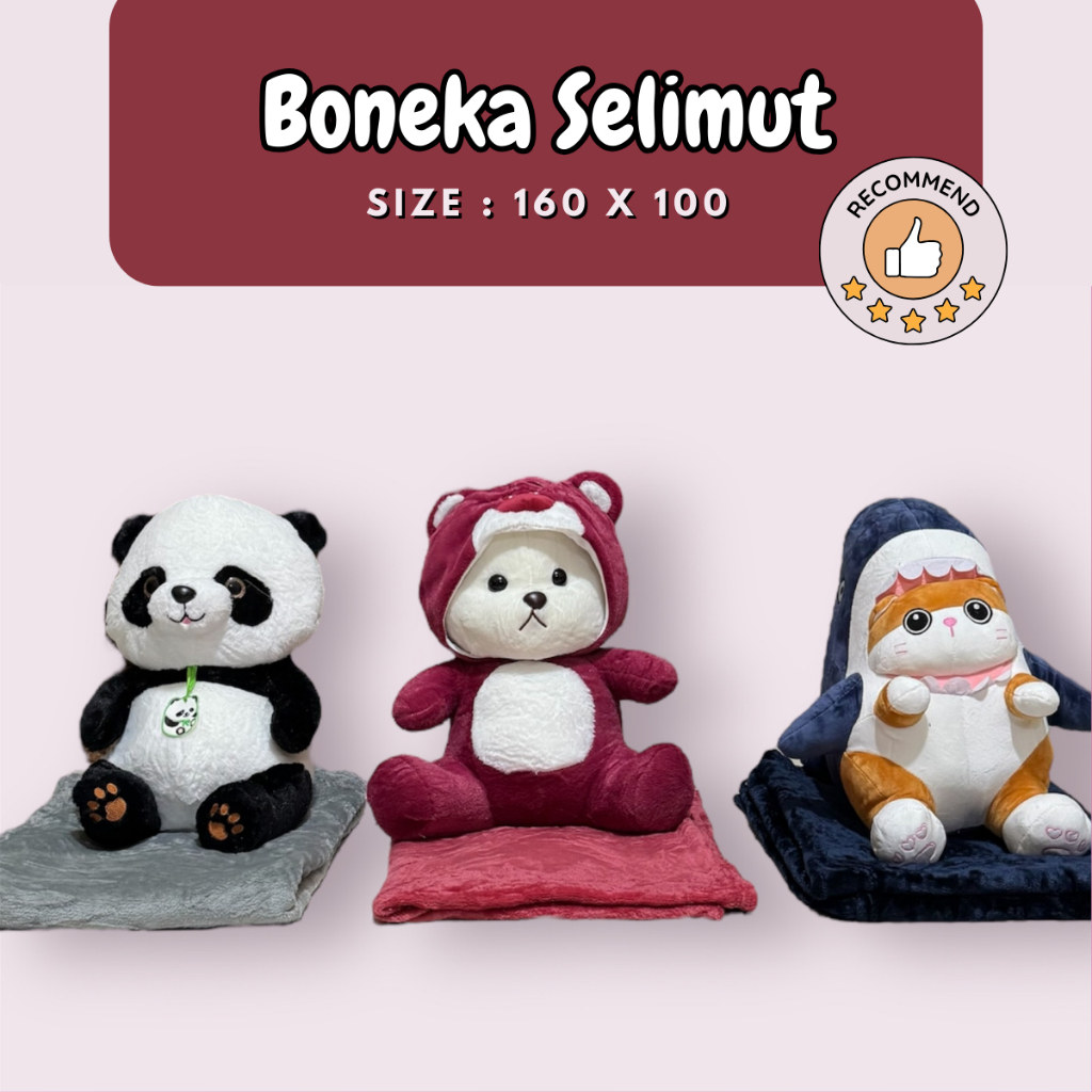 [BONEKA SELIMUT] - Boneka Selimut Bulu domba uk 100 x 160 Selimut LOTSO DISNEY STITCH CARE BEARS