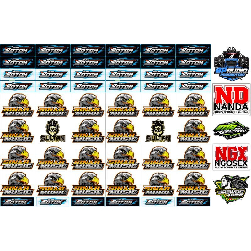 

59 PCS STIKER SOUND MINIATUR BAHAN ANTI AIR(VYNIL)