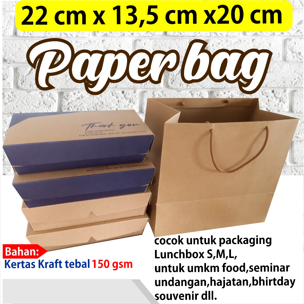 

PAPER BAG FREE HANGTAG Kertas Polos Kraft Coklat Paper bag murah