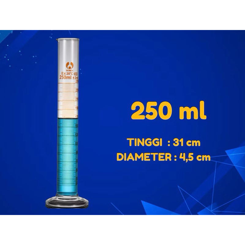 GELAS UKUR GELAS TAKAR TABUNG KACA UKURAN 250ML