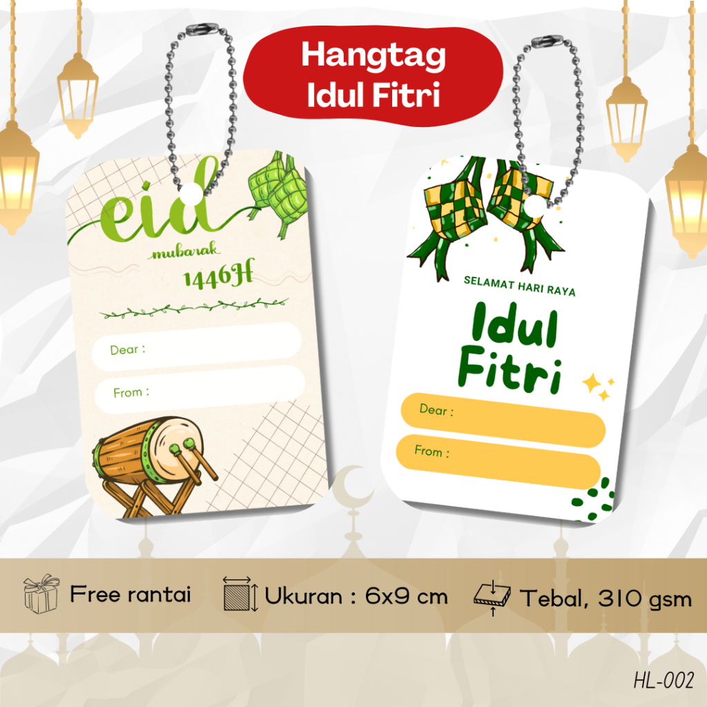 

[20 pcs] Hangtag Hampers Lebaran Hang Tag Idul Fitri Kartu Ucapan Parcel Premium Tebal 2025 HL002