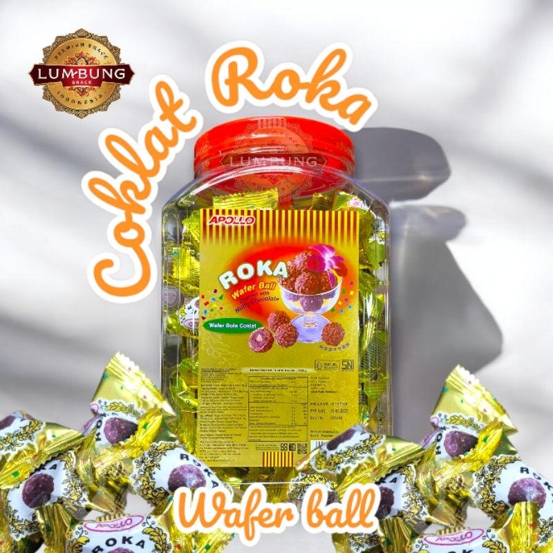 

Camilan Snack Roka Wafer Coklat Kemasan Toples 420g isi 70pcs