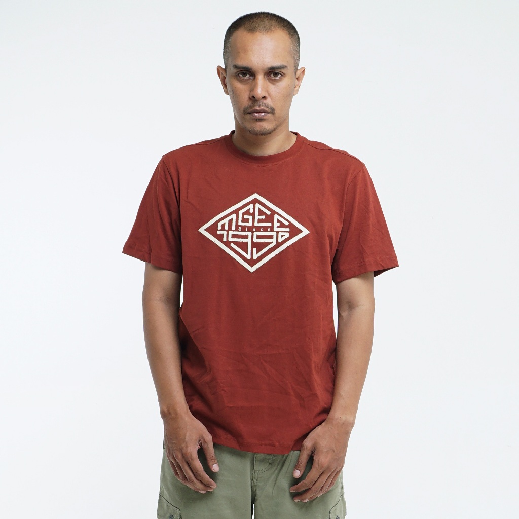 Kaos Original MGEE - Kaos Kasual Lengan Pendek Pria Original MGEE Oliver CKPR 131 Maroon