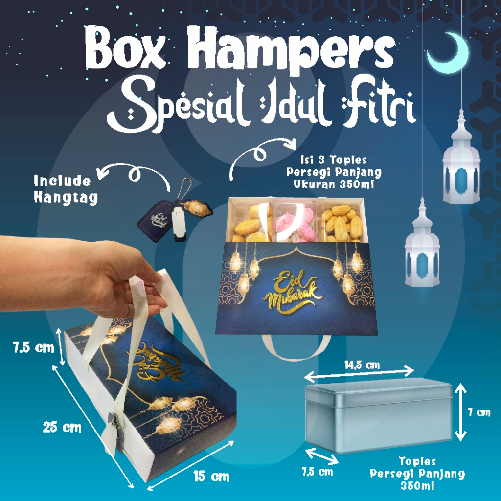 

Box Hampers Persegi Special Idul Fitri BLUE/ box hampers/ box hampers kue kering/ box kuker/ special ramadhan dan lebaran