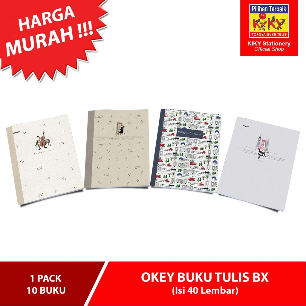 

PACK BUKU TULIS BX 40 OKEY KIKY ISI 10 PCS