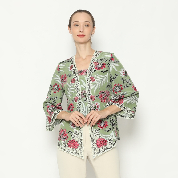 Lyne Halim Blouse Kebaya Batik Suplir Bordir, Hijau 8323