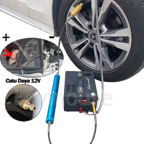 RB Kompresor Mini Portable 12v/220v 4500psi 30Mpa Kompresor Pcp Elektrik Berlaku Untuk Oxygen Tabung