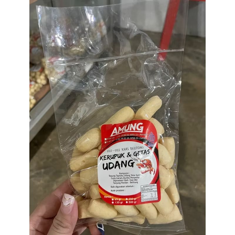 

Kerupuk Getas Udang Bulat Panjang Amung Belitung
