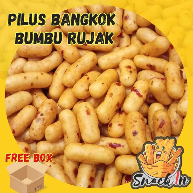 

Snackin 1000 gram Pilus Bangkok Bumbu Rujak Cemilan Pilus Ikan Pedas Manis Pilus kapsul