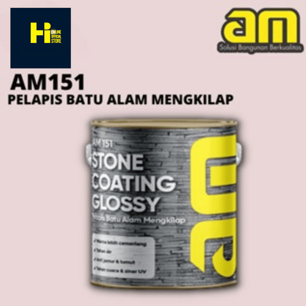 Cat batu alam AM 151 Stone coating Glossy 1Liter  kilap coating batu alam