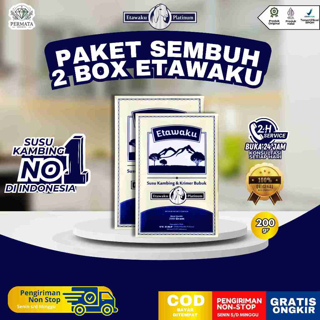 

ETAWAKU PLATINUM PAKET 2 BOX - Susu Etawa Ampuh Atasi Masalah Pernapasan