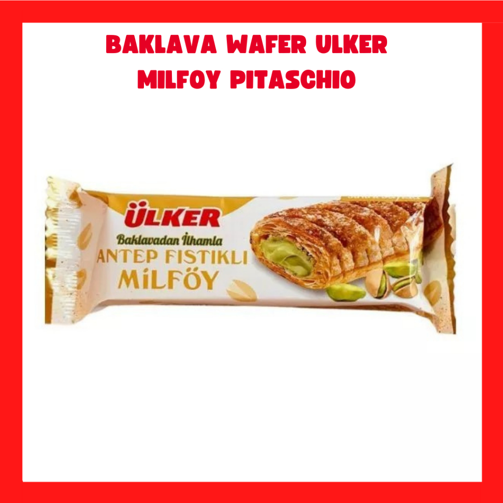 

Ulker Dubai Baklava WAFER ULKER MILFOY 28gr PITASCHIO ANTEP FISTIKLY uliker baklava