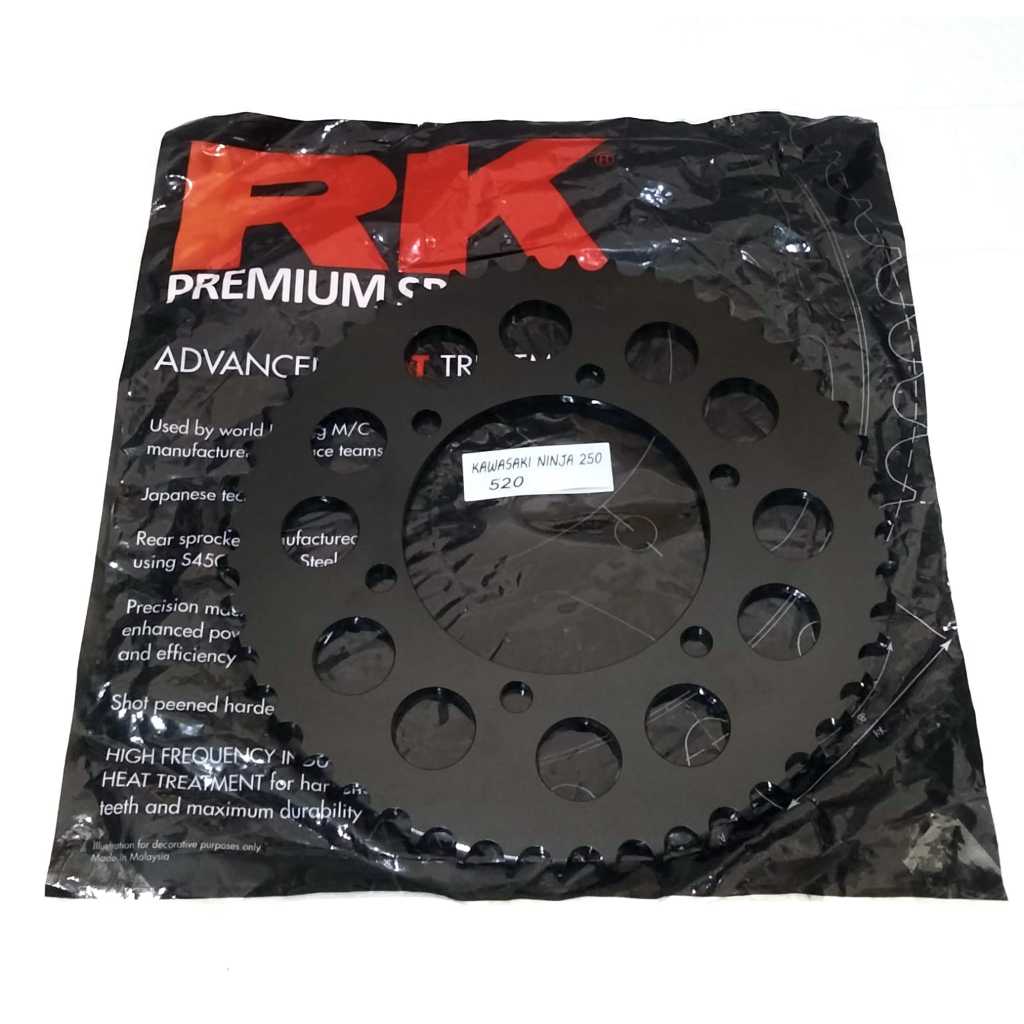 RK Racing Gear Belakang 520 Ninja 250 Karbu Fi Z250 R25 MT25 45T 46T 47T