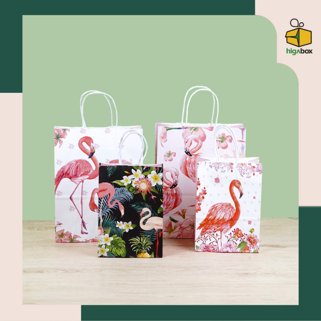 

Paper Bag Kantong Kertas Kraft Motif Flamingo Hampers Souvenir I AK02F1 - AK03F4