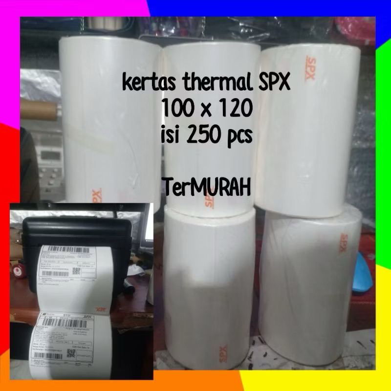 

Kertas Label Thermal Tebal Glossy 100 x 120 logo SPX Termurah