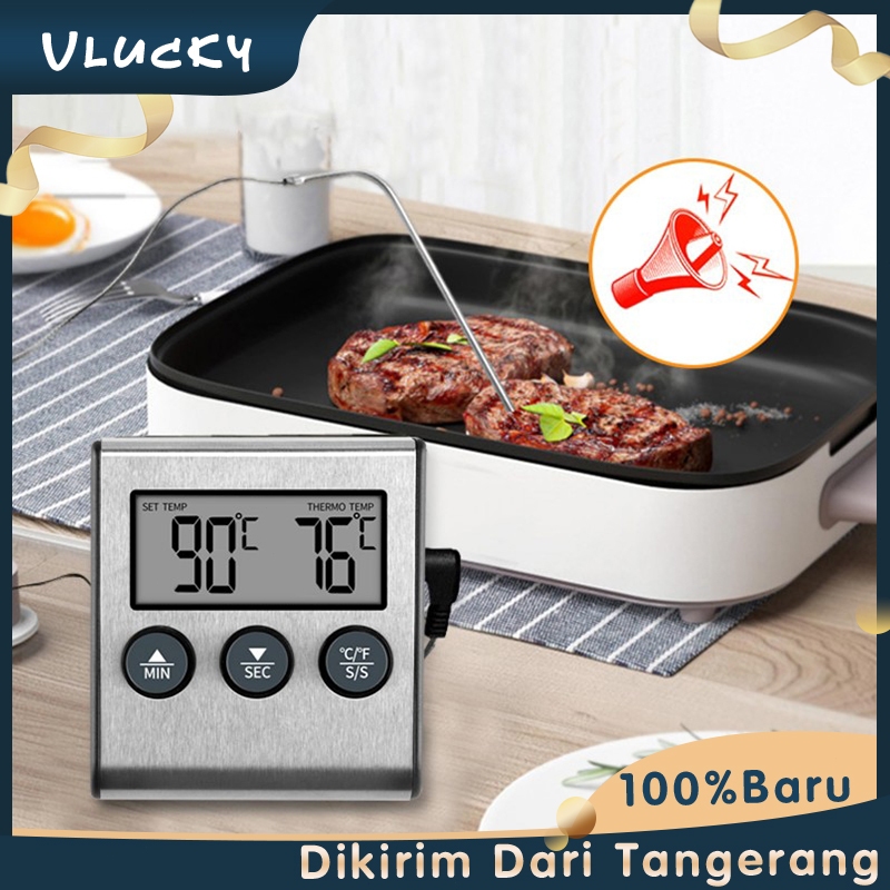 Digital Timer Termometer Suhu Masak Termometer Oven Listrik Dapur Meat Thermometer