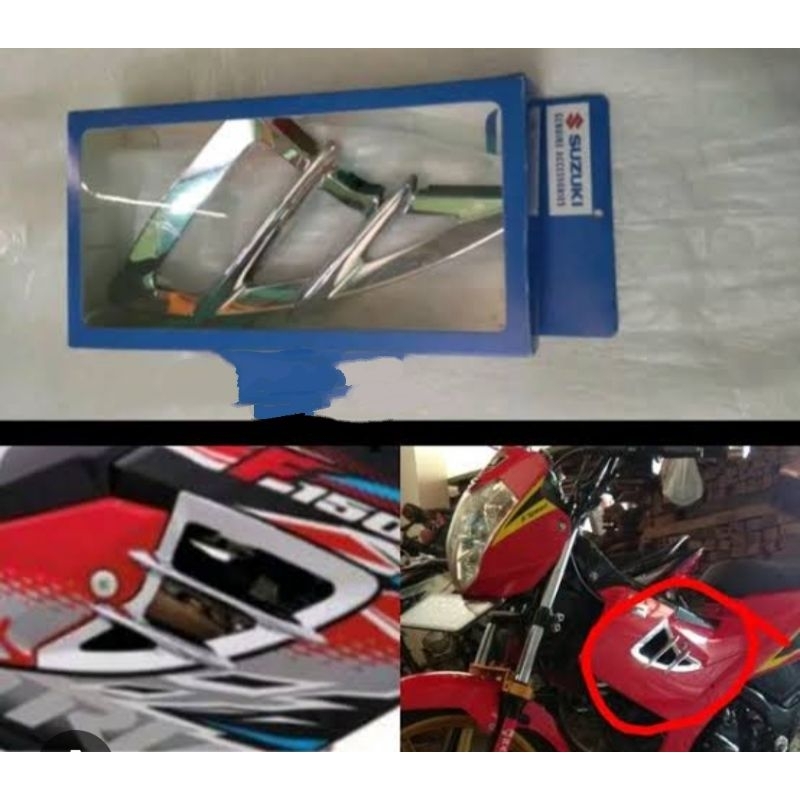 air scoop garnish 990H0-990AL-15Z garnis sayap Crome Suzuki Satria Fu facelift ORI SGA