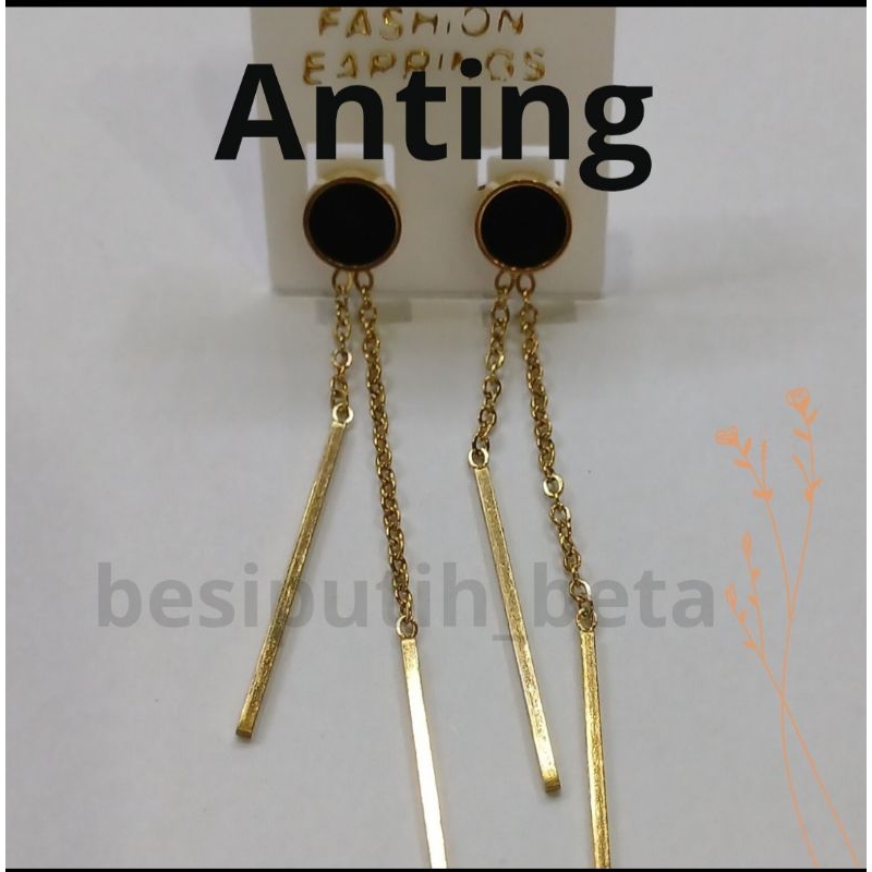 anting besi putih / anting besi putih sepuh kuning
