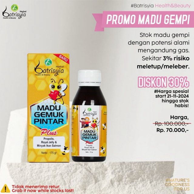 

Batrisyia Madu Gempi | Madu Untuk Anak 175gr | Clearance