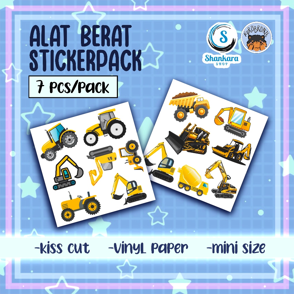 

( isi 7 karakter ) ALAT BERAT STICKER PACK / STIKER LUCU / STIKER JURNAL / STIKER IMUT / STIKER MINI / STIKER TRUK / MOBIL / PROYEK