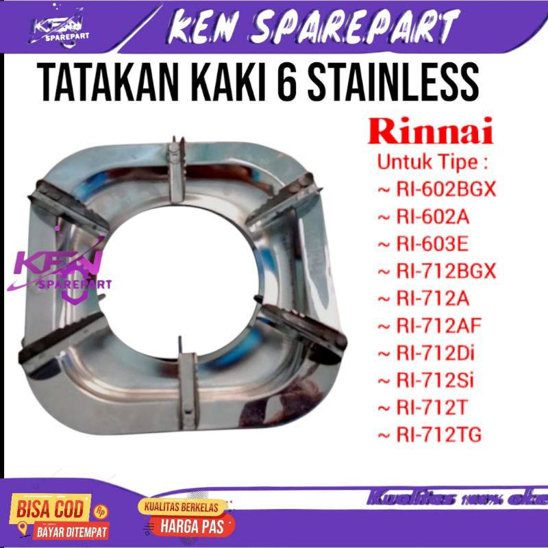 Tatakan Kompor Gas Stainless Steel Kaki 6 kompor Rinnai