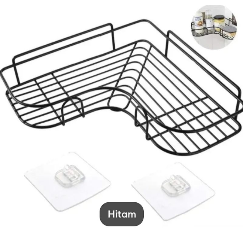 Rak sudut segitiga kamar mandi stainless steel-random