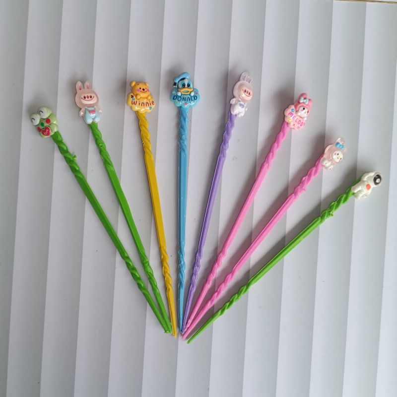 12 pcs tunjukan ngaji tuding ngaji karakter warna campur