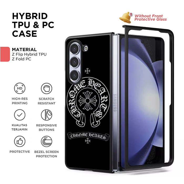 Casing Custom Hardcase Hp Samsung Galaxy Z Flip 3 4 5 6 5G Z Fold 3 4 5 6 5G Chrome Hearts AB1876 Ca