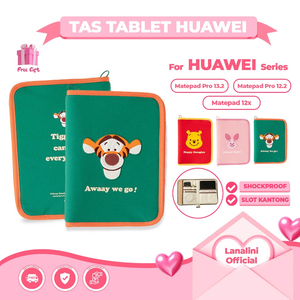 Disney Pooh Tigger Family Sleeve Case Tablet Huawei MatePad 12X 12 X 2024 Air Pro 12.2 13.2 inch 202