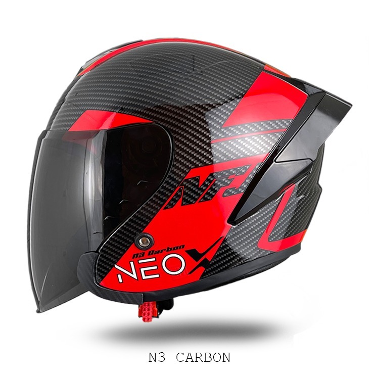 HELM NFJ NEOX MOTIF CARBON ORIGINAL SNI PAKET GANTENG BISA COD