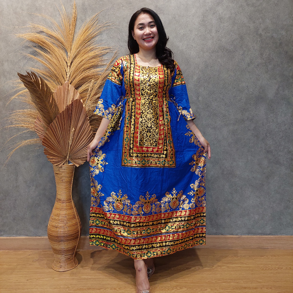 Kartika Batik Home Dress Foil  Jodha  0077 Longdress Tali 4 Lengan 3/4 Rayon Premium Busui Hijab Fri